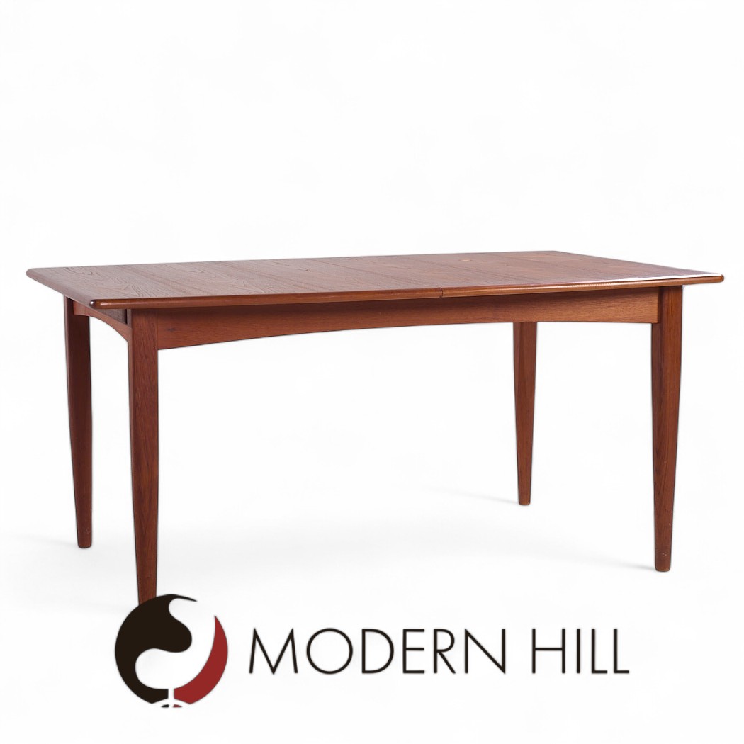 Falster Møbelfabrik Mid Century Teak Expanding Hidden Leaf Dining Table with 2 Leaves