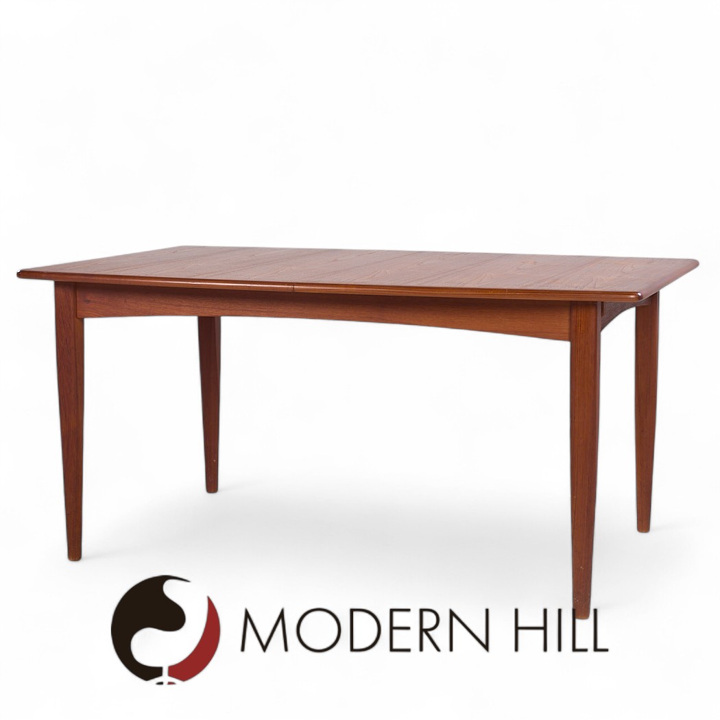 Falster Møbelfabrik Mid Century Teak Expanding Hidden Leaf Dining Table with 2 Leaves