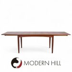 Falster Møbelfabrik Mid Century Teak Expanding Hidden Leaf Dining Table with 2 Leaves
