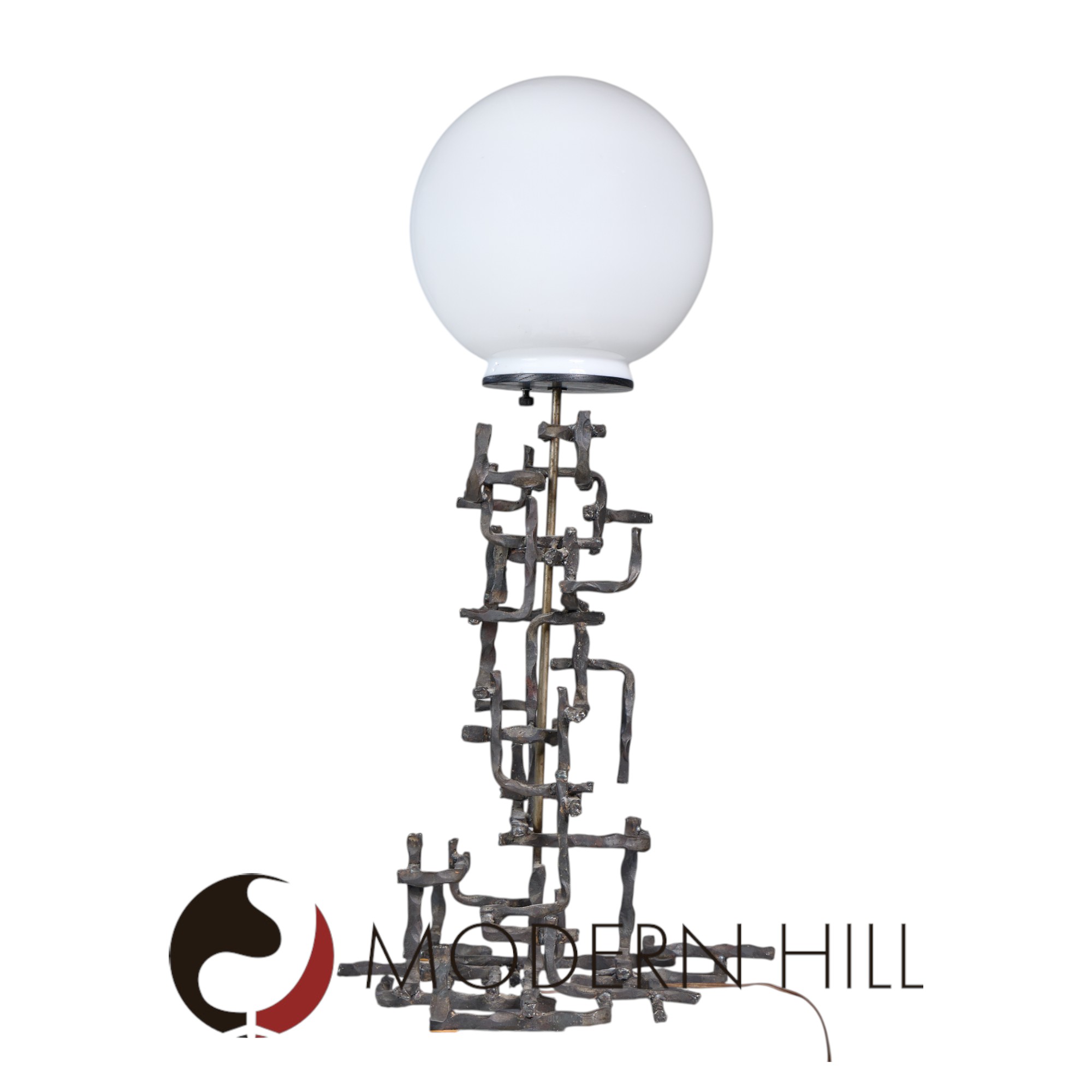 Fantoni Brutalist Mid Century Iron Lamp