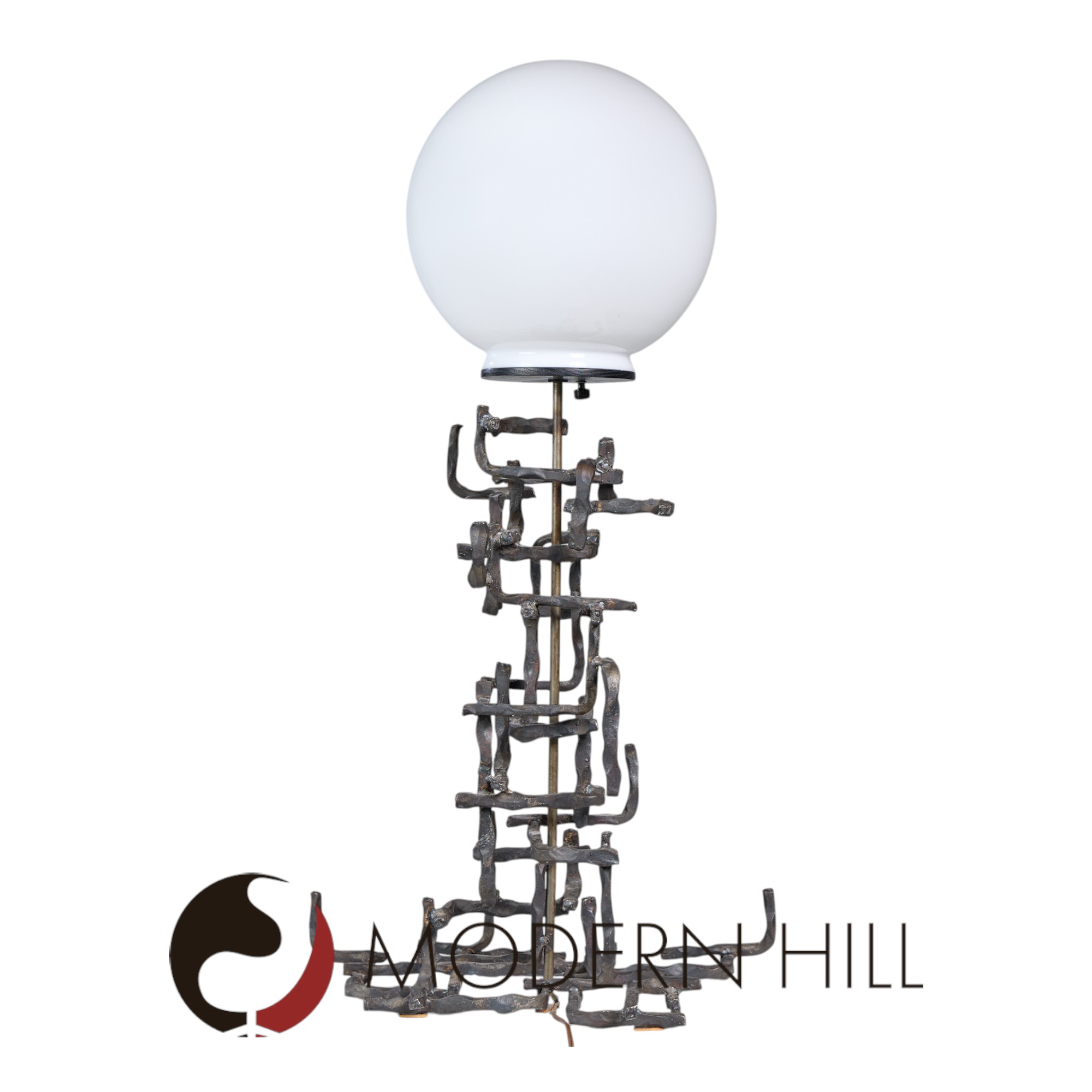 Fantoni Brutalist Mid Century Iron Lamp
