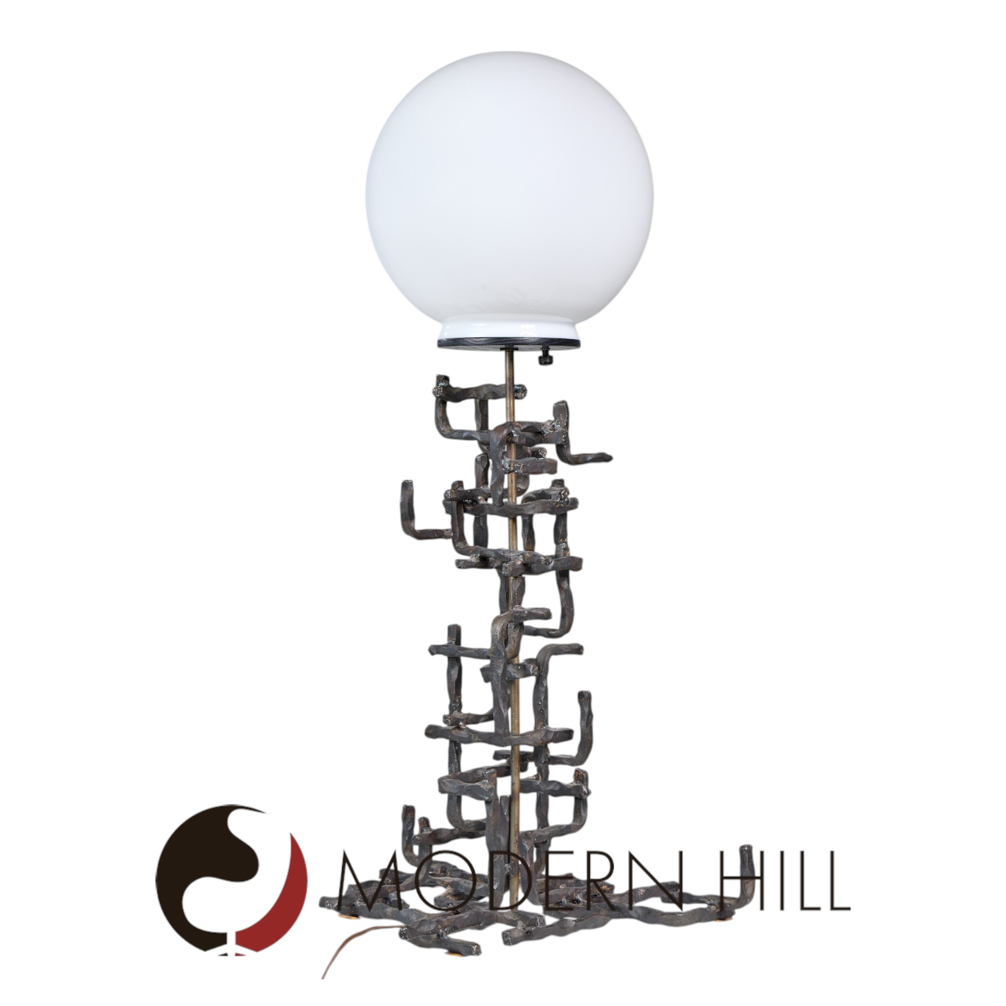 Fantoni Brutalist Mid Century Iron Lamp
