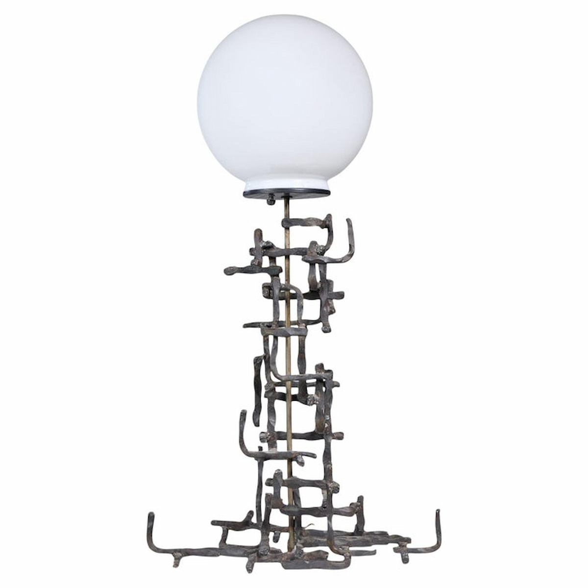 Fantoni Brutalist Mid Century Iron Lamp