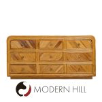 Gabriella Crespi Style Split Reed Bamboo 9 Drawer Lowboy Dresser | Mid Century Modern Furniture - Mid Century Furniture Chicago Gabriella Crespi Style Split Reed Bamboo 9 Drawer Lowboy Dresser