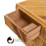 Gabriella Crespi Style Split Reed Bamboo 9 Drawer Lowboy Dresser | Mid Century Modern Furniture - Mid Century Furniture Chicago Gabriella Crespi Style Split Reed Bamboo 9 Drawer Lowboy Dresser