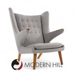 Hans Wegner for Ap Stolen Ap19 Mid Century Papa Bear Chair and Ottoman
