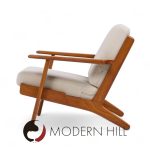 Hans Wegner for Getama Ge-290 Mid Century Danish Teak Low Back Lounge Chairs - Pair