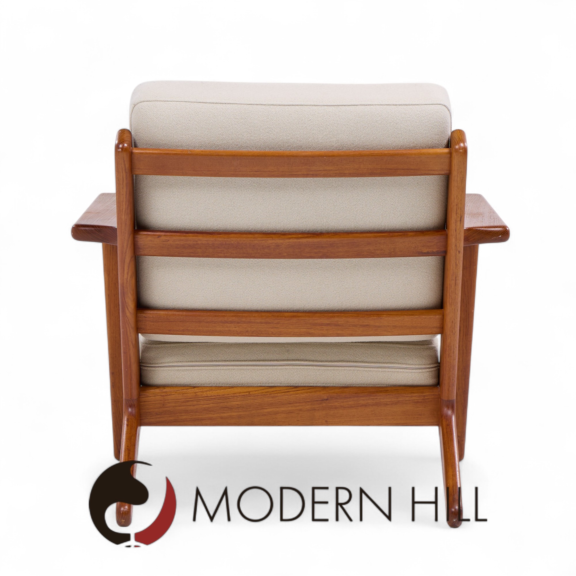 Hans Wegner for Getama Ge-290 Mid Century Danish Teak Low Back Lounge Chairs - Pair