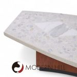 Harvey Probber Mid Century Travertine and Walnut Coffee Table