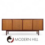 Jack Cartwright for Founders Mid Century Walnut and Cane Front Credenza | Mid Century Modern Furniture - Mid Century Furniture Chicago Jack Cartwright for Founders Mid Century Walnut and Cane Front Credenza