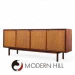 Jack Cartwright for Founders Mid Century Walnut and Cane Front Credenza | Mid Century Modern Furniture - Mid Century Furniture Chicago Jack Cartwright for Founders Mid Century Walnut and Cane Front Credenza