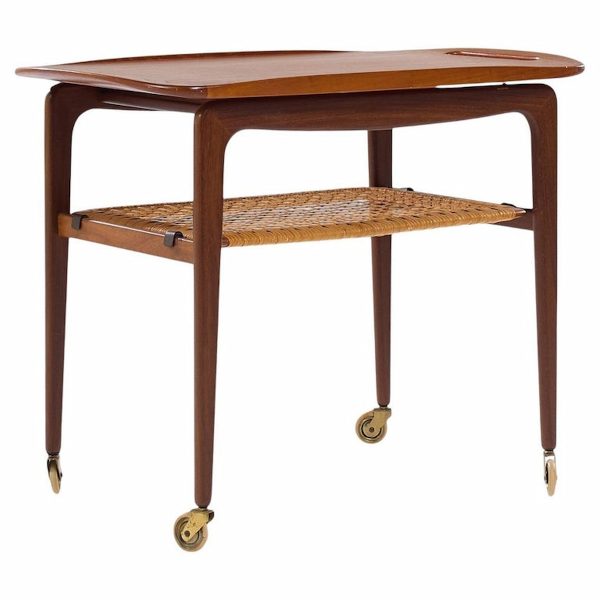 johannes andersen for cfc silkeborg mid century danish teak bar serving cart
