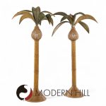 Mario Torres Lopez Style Mid Century Sculptural Rattan Palm Tree Lamps - Pair | Mid Century Modern Furniture - Mid Century Furniture Chicago Mario Torres Lopez Style Mid Century Sculptural Rattan Palm Tree Lamps - Pair