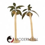 Mario Torres Lopez Style Mid Century Sculptural Rattan Palm Tree Lamps - Pair | Mid Century Modern Furniture - Mid Century Furniture Chicago Mario Torres Lopez Style Mid Century Sculptural Rattan Palm Tree Lamps - Pair