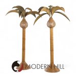 Mario Torres Lopez Style Mid Century Sculptural Rattan Palm Tree Lamps - Pair | Mid Century Modern Furniture - Mid Century Furniture Chicago Mario Torres Lopez Style Mid Century Sculptural Rattan Palm Tree Lamps - Pair