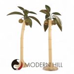 Mario Torres Lopez Style Mid Century Sculptural Rattan Palm Tree Lamps - Pair | Mid Century Modern Furniture - Mid Century Furniture Chicago Mario Torres Lopez Style Mid Century Sculptural Rattan Palm Tree Lamps - Pair
