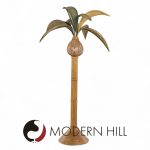 Mario Torres Lopez Style Mid Century Sculptural Rattan Palm Tree Lamps - Pair | Mid Century Modern Furniture - Mid Century Furniture Chicago Mario Torres Lopez Style Mid Century Sculptural Rattan Palm Tree Lamps - Pair