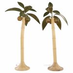 Mario Torres Lopez Style Mid Century Sculptural Rattan Palm Tree Lamps - Pair | Mid Century Modern Furniture - Mid Century Furniture Chicago Mario Torres Lopez Style Mid Century Sculptural Rattan Palm Tree Lamps - Pair