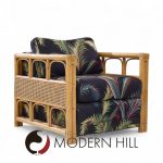 Mcguire Style Mid Century Rattan Club Lounge Chairs - Pair | Mid Century Modern Furniture - Mid Century Furniture Chicago Mcguire Style Mid Century Rattan Club Lounge Chairs - Pair