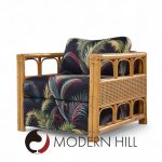 Mcguire Style Mid Century Rattan Club Lounge Chairs - Pair | Mid Century Modern Furniture - Mid Century Furniture Chicago Mcguire Style Mid Century Rattan Club Lounge Chairs - Pair