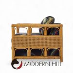 Mcguire Style Mid Century Rattan Club Lounge Chairs - Pair | Mid Century Modern Furniture - Mid Century Furniture Chicago Mcguire Style Mid Century Rattan Club Lounge Chairs - Pair