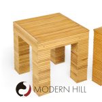 Mcguire Style Mid Century Rattan Side Tables - Pair | Mid Century Modern Furniture - Mid Century Furniture Chicago Mcguire Style Mid Century Rattan Side Tables - Pair