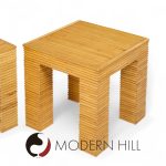 Mcguire Style Mid Century Rattan Side Tables - Pair | Mid Century Modern Furniture - Mid Century Furniture Chicago Mcguire Style Mid Century Rattan Side Tables - Pair