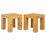 Mcguire Style Mid Century Rattan Side Tables - Pair | Mid Century Modern Furniture - Mid Century Furniture Chicago Mcguire Style Mid Century Rattan Side Tables - Pair