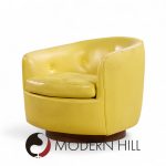 Milo Baughman for Thayer Coggin Roxy Mid Century Walnut Swivel Tilt Lounge Chairs - Pair