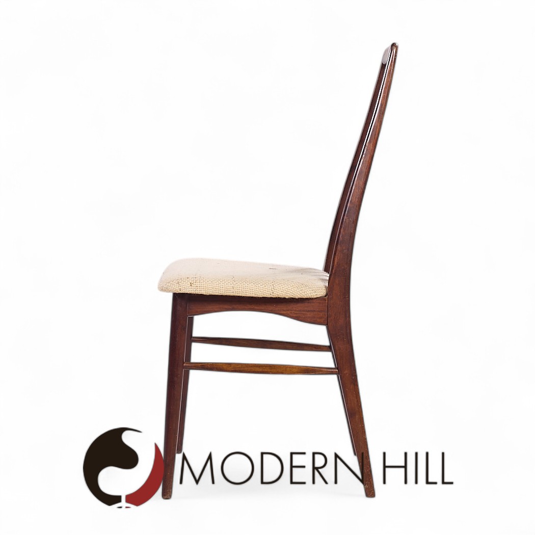 Niels Koefoed Eva Mid Century Danish Rosewood Dining Chairs - Set of 6