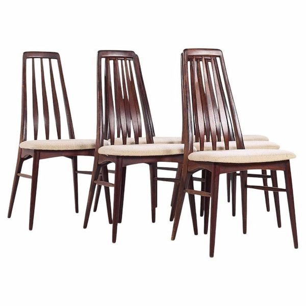 Niels Koefoed Eva Mid Century Danish Rosewood Dining Chairs - Set of 6