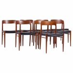 Niels Moller Model 75 Mid Century Danish Teak Dining Chairs - Set of 8 | Mid Century Modern Furniture - Mid Century Furniture Chicago Niels Moller Model 75 Mid Century Danish Teak Dining Chairs - Set of 8