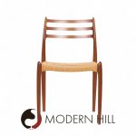 Niels Moller Model 78 Mid Century Danish Teak and Rope Dining Chairs - Set of 8