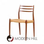 Niels Moller Model 78 Mid Century Danish Teak and Rope Dining Chairs - Set of 8