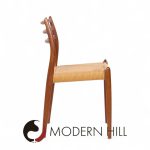Niels Moller Model 78 Mid Century Danish Teak and Rope Dining Chairs - Set of 8