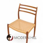 Niels Moller Model 78 Mid Century Danish Teak and Rope Dining Chairs - Set of 8