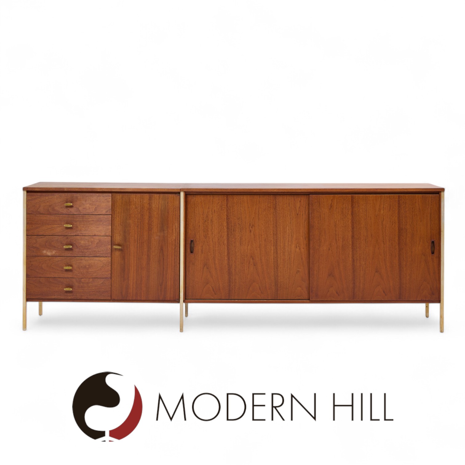 paul mccobb for h. sacks & sons connoisseur collection mid century walnut credenza