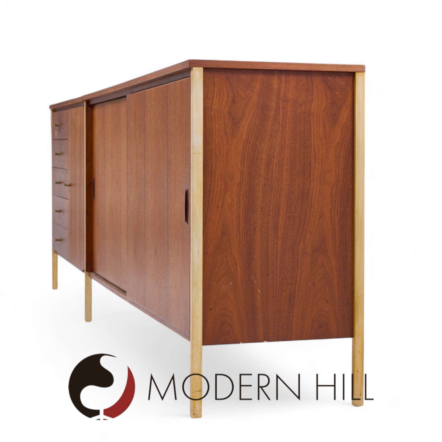 paul mccobb for h. sacks & sons connoisseur collection mid century walnut credenza
