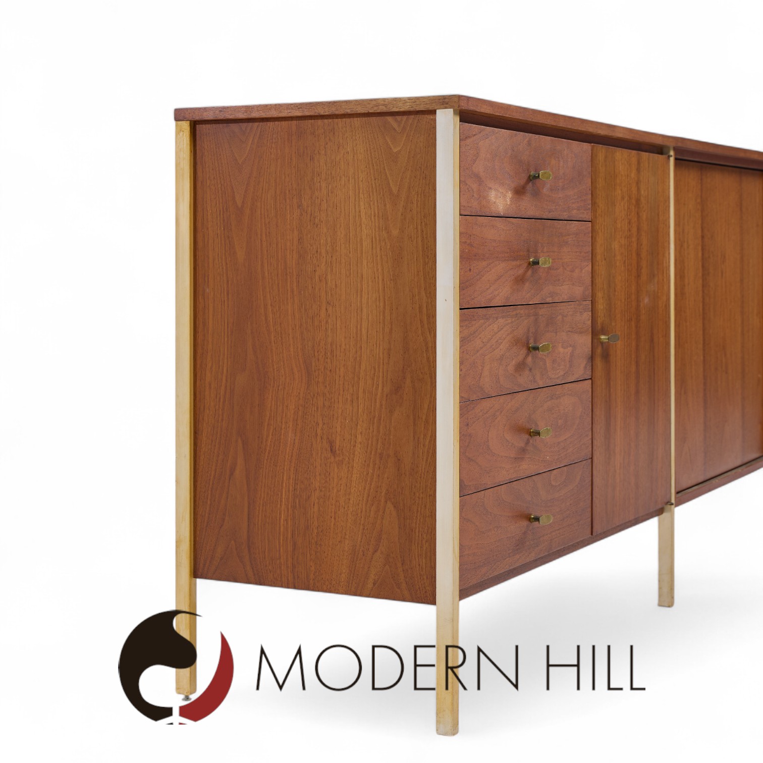paul mccobb for h. sacks & sons connoisseur collection mid century walnut credenza