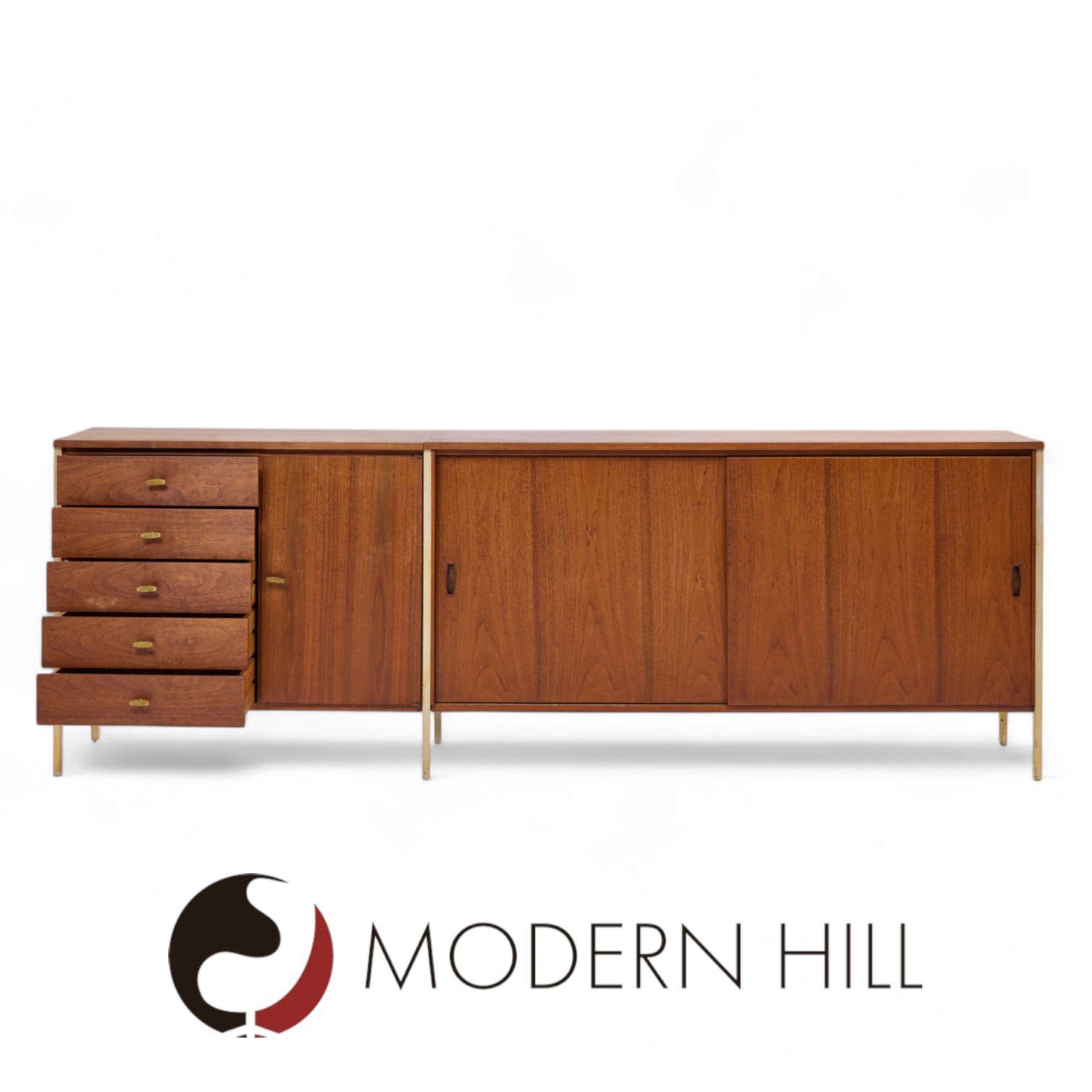 paul mccobb for h. sacks & sons connoisseur collection mid century walnut credenza