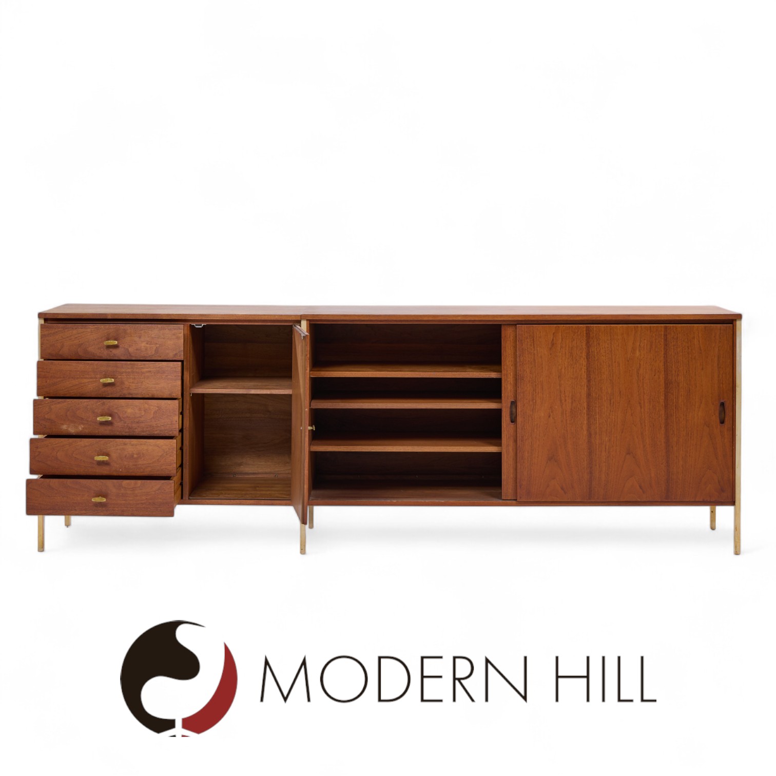 paul mccobb for h. sacks & sons connoisseur collection mid century walnut credenza