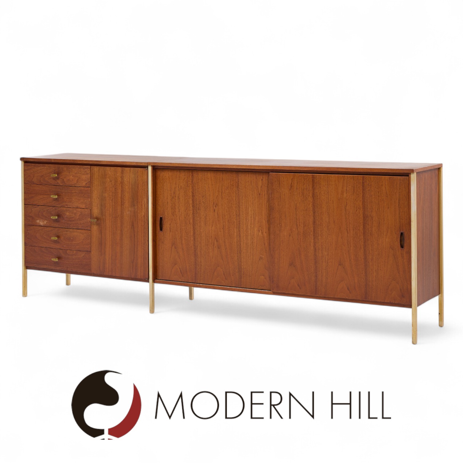 paul mccobb for h. sacks & sons connoisseur collection mid century walnut credenza