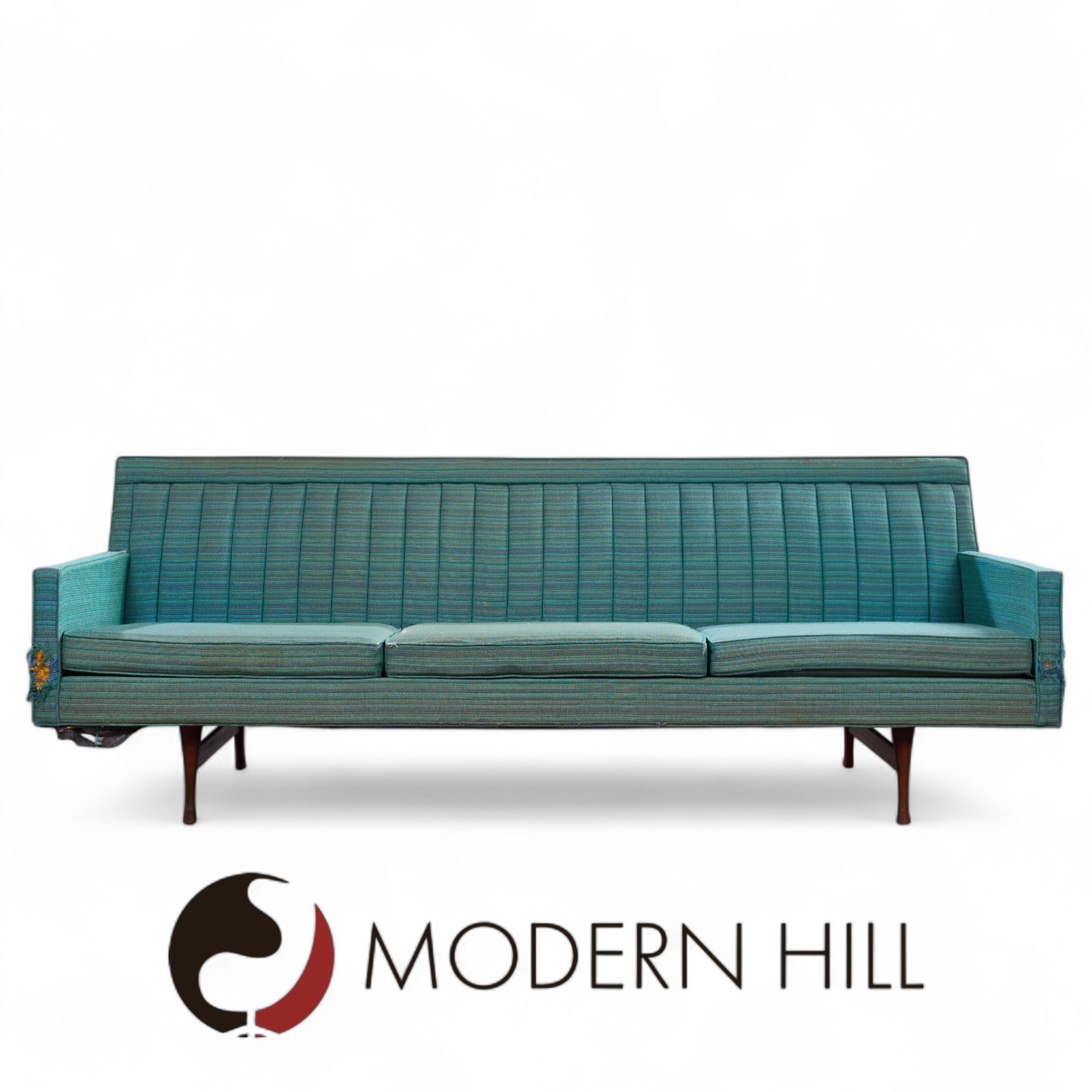 Paul Mccobb for Widdicomb Symmetric Group Mid Century Channel Back Sofa