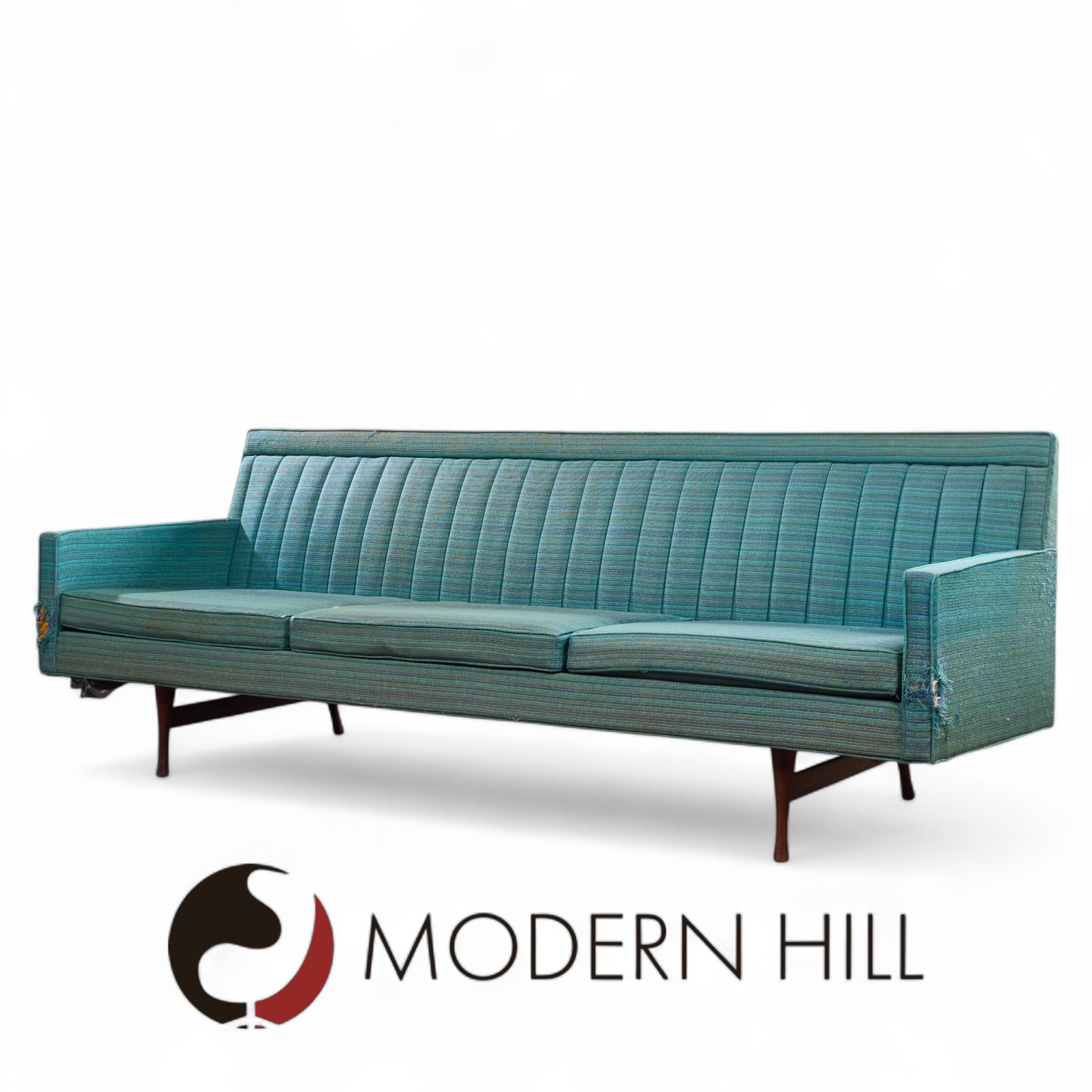 Paul Mccobb for Widdicomb Symmetric Group Mid Century Channel Back Sofa