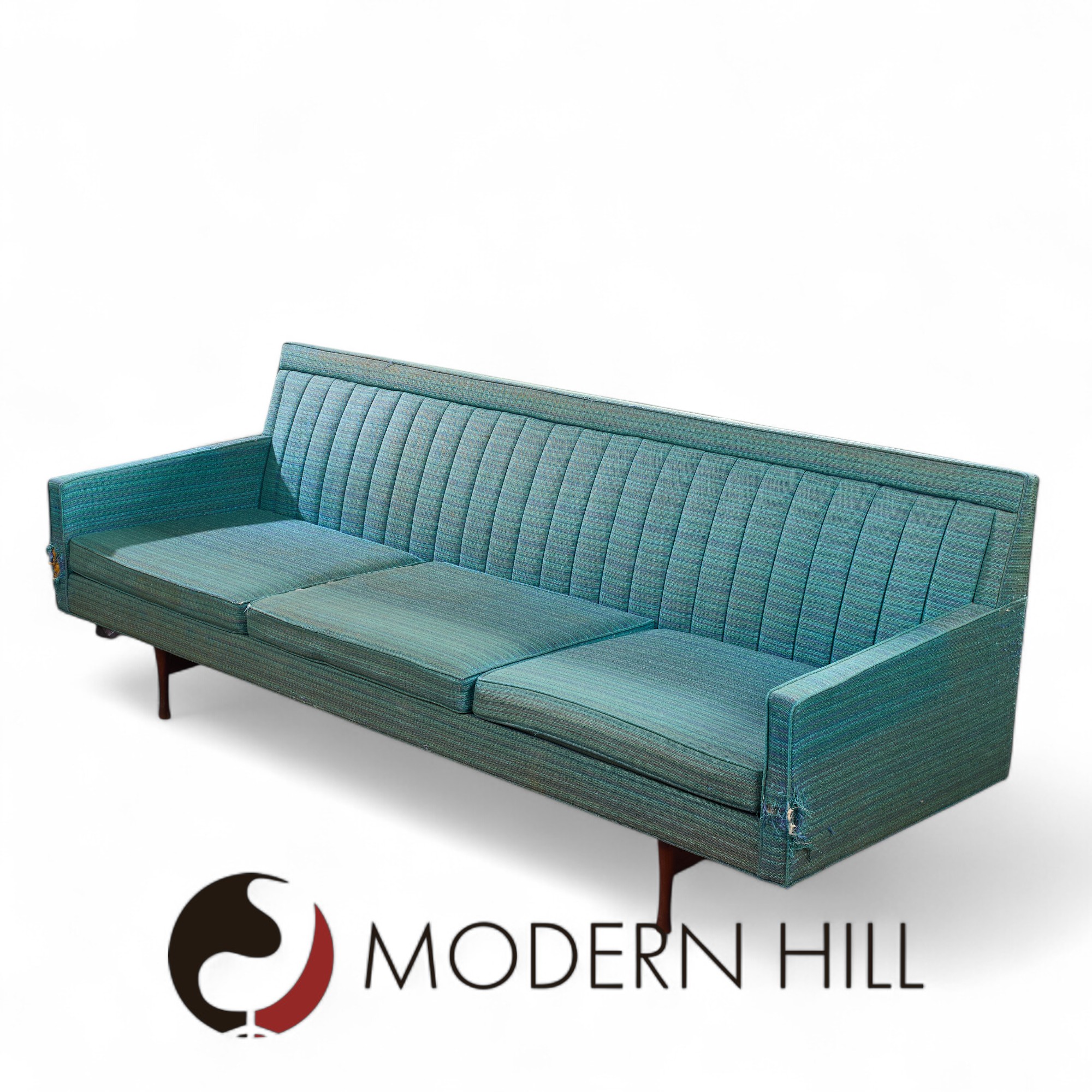 Paul Mccobb for Widdicomb Symmetric Group Mid Century Channel Back Sofa