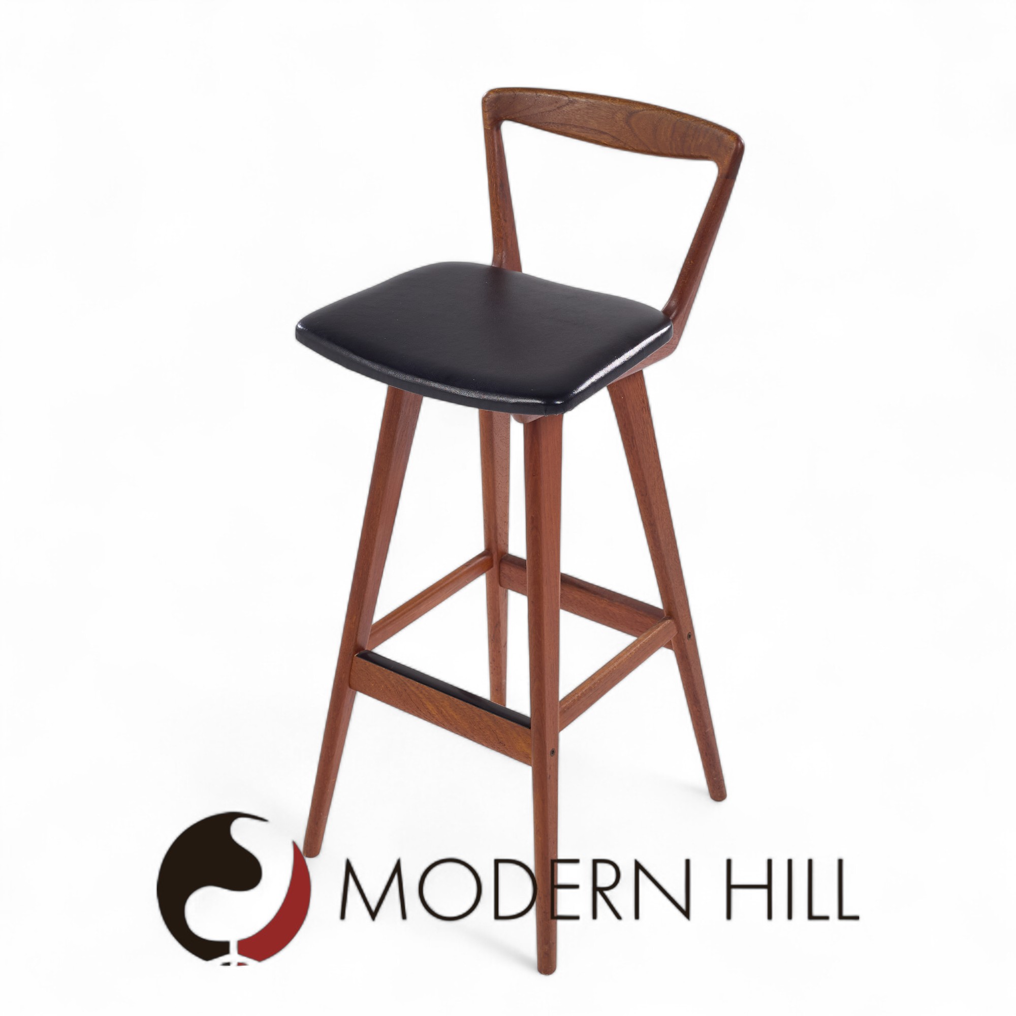 Rosengren Hansen for Brande Møbelfabrik Mid Century Teak Bar Stools - Set of 3