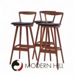 Rosengren Hansen for Brande Møbelfabrik Mid Century Teak Bar Stools - Set of 3 | Mid Century Modern Furniture - Mid Century Furniture Chicago Rosengren Hansen for Brande Møbelfabrik Mid Century Teak Bar Stools - Set of 3