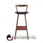 Rosengren Hansen for Brande Møbelfabrik Mid Century Teak Bar Stools - Set of 3 | Mid Century Modern Furniture - Mid Century Furniture Chicago Rosengren Hansen for Brande Møbelfabrik Mid Century Teak Bar Stools - Set of 3