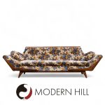 Adrian Pearsall Style Rowe Mid Century Walnut Gondola Sofa | Mid Century Modern Furniture - Mid Century Furniture Chicago Adrian Pearsall Style Rowe Mid Century Walnut Gondola Sofa
