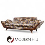Adrian Pearsall Style Rowe Mid Century Walnut Gondola Sofa | Mid Century Modern Furniture - Mid Century Furniture Chicago Adrian Pearsall Style Rowe Mid Century Walnut Gondola Sofa